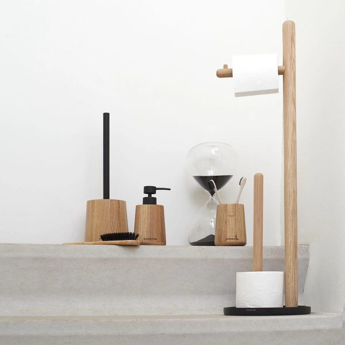 Sealskin Earth - Toiletborstel Met Houder Vrijstaand - Eiken - Afbeelding 7