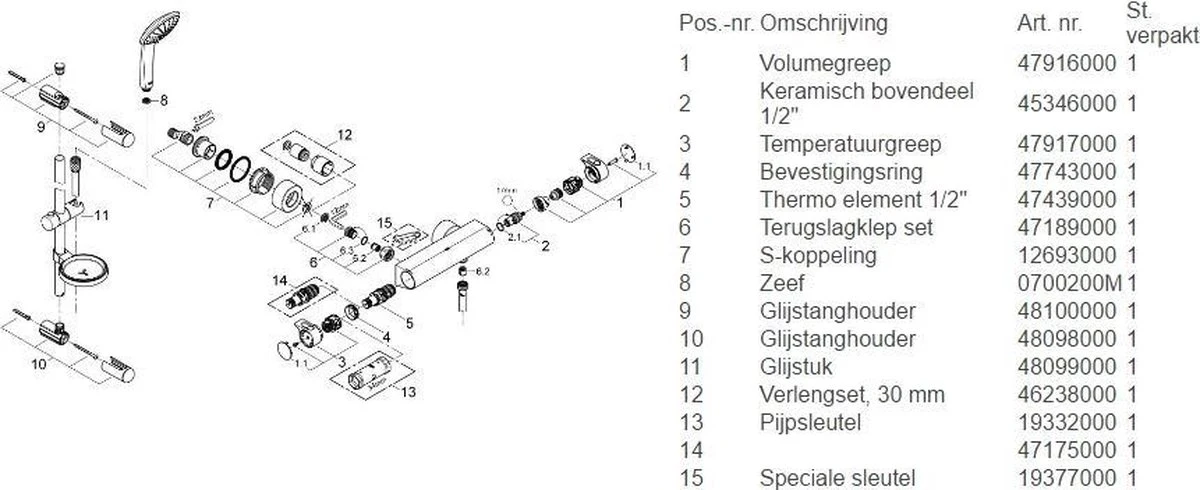 GROHE Grohtherm 2000 New Thermostatische Douchekraan - 15 Cm - Chroom - 34195001 - Afbeelding 10