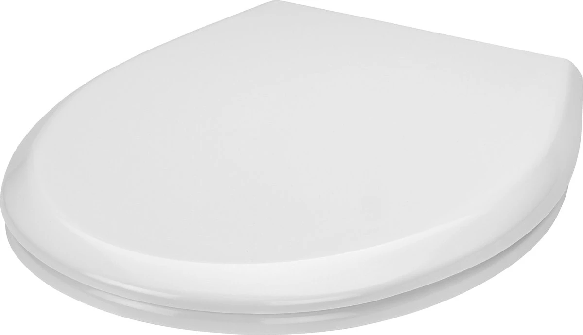 WENKO WC Bril Gubbio - Antibacterieel Wit Duroplast - Easy-Close Sluiting - Fix-Clip Bevestiging In RVS - Belastbaar Tot 350 Kg - Toiletbril - Toiletzitting