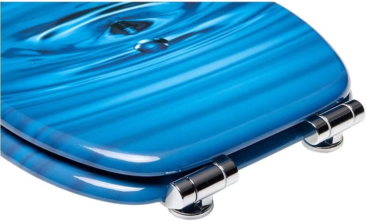 IGOODS WC-brillen - Toiletbrilhoes - 1 St - Universeel - Toiletdeksel Met Softclose - Houten Toiletdeksel - Marineblauw - Afbeelding 9