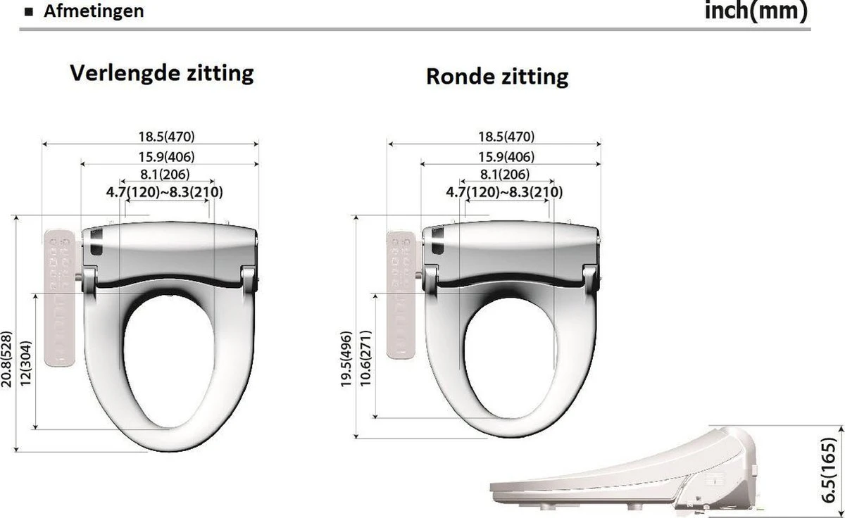 Dib C430R Bidet Wc Met Afstandsbediening - Douchewc Bril Sproeier - Japans Toilet - Afbeelding 8