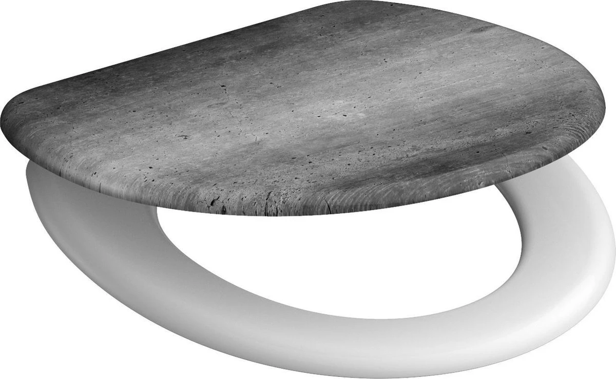 SCHÜTTE WC-Bril 82155 INDUSTRIAL GREY - Duroplast - Soft Close - Verchroomde Scharnieren - Decor - 1-zijdige Print - Afbeelding 7