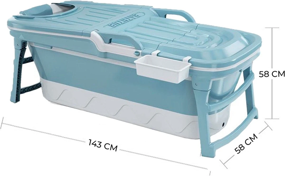 Foresta Ligbad Volwassenen - Inklapbaar Bad 143cm XL - Blauw - Afbeelding 2