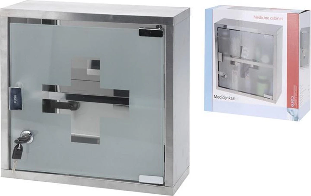 Excellent Care Medicijnkastje - Badkamermeubels - RVS - Glas - Afbeelding 4