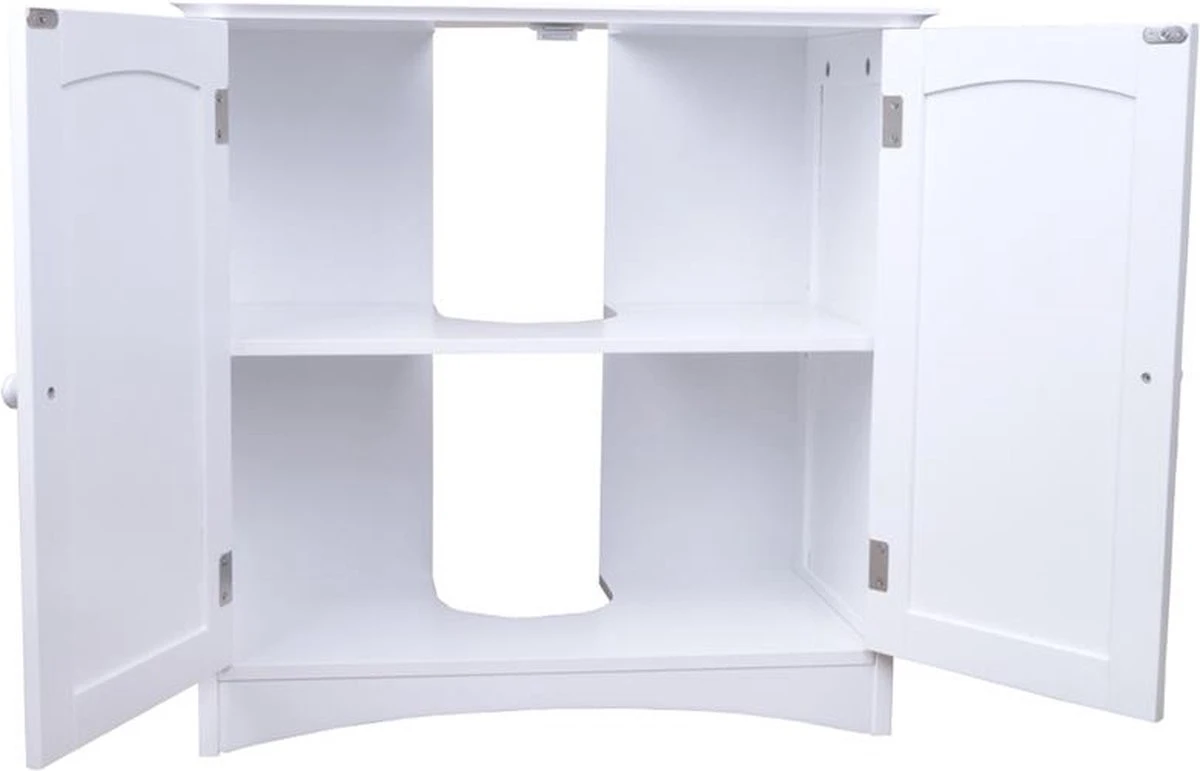 Wastafelkast - Badkamermeubel Met Uitsparing - 60 X 60 X 30 Cm - Wit - Badkamerkast - Afbeelding 3