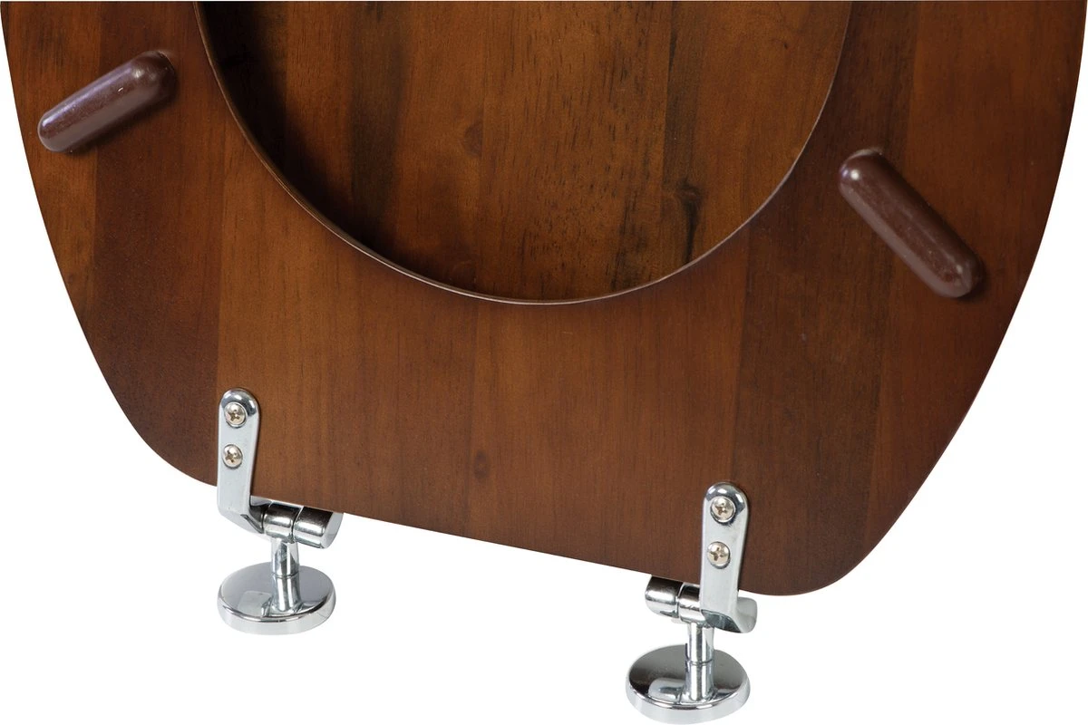 Plieger Classic Toiletbril – Wc Bril Massief Hout Noten – Wc Brillen Met Deksel – Met Bevestigingsset - Afbeelding 3