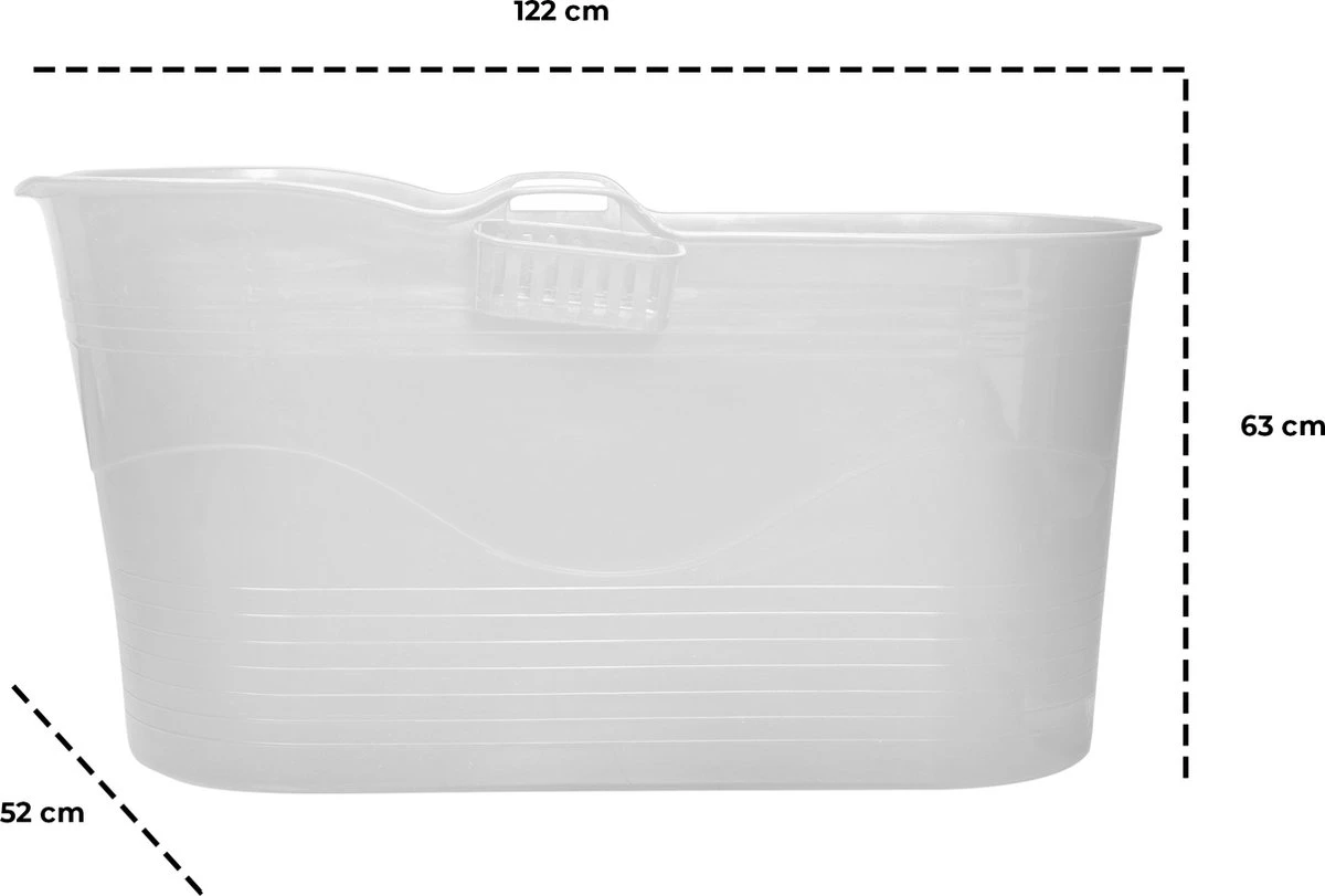 LIFEBATH - Zitbad Mira - Bath Bucket XL - 400L - Ligbad 122 Cm - Wit - Afbeelding 6