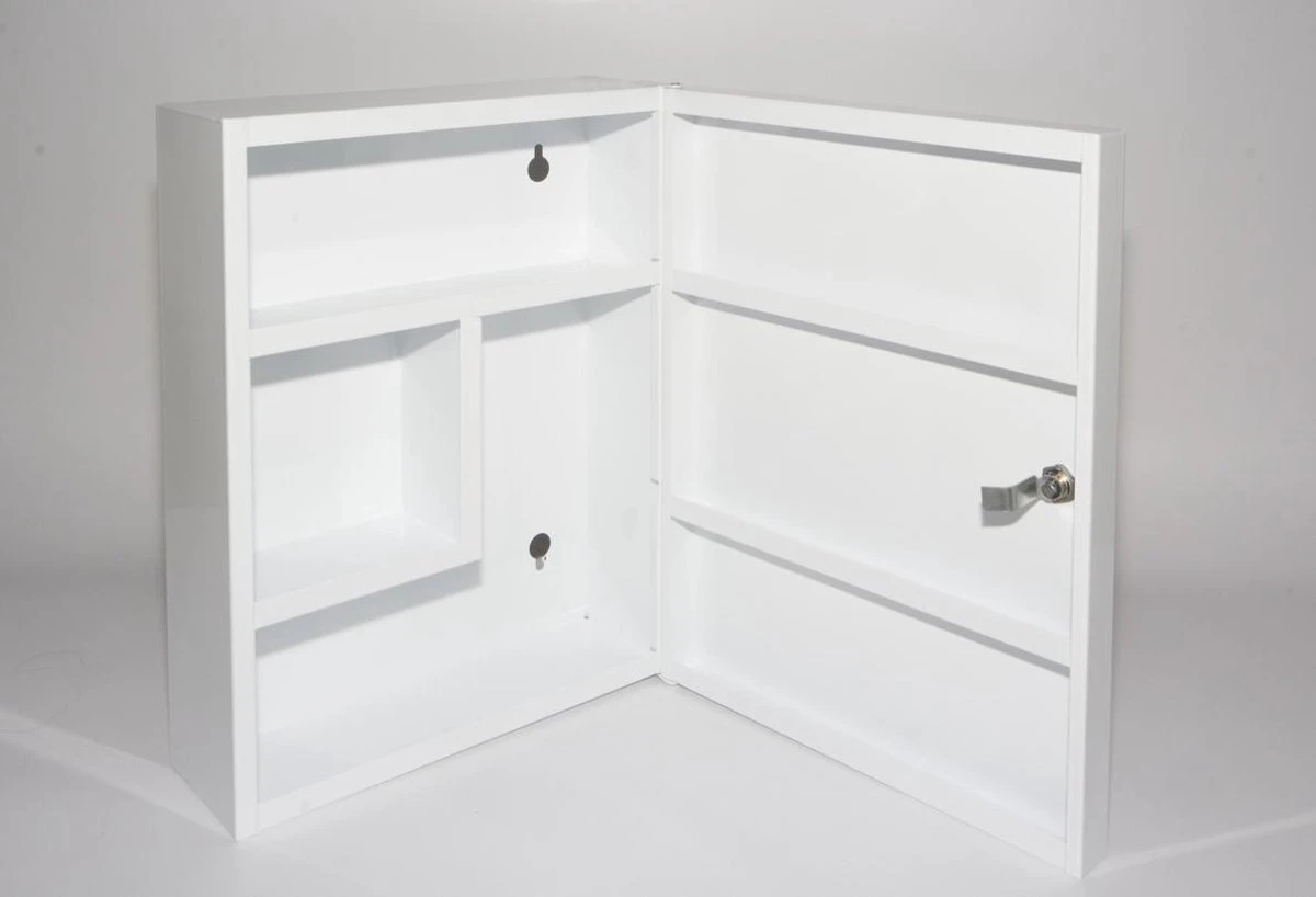 Culinorm Medicijnkast Van Staal Met Slot - 35cm X 45 Cm X 15 Cm - Wit - Afbeelding 2