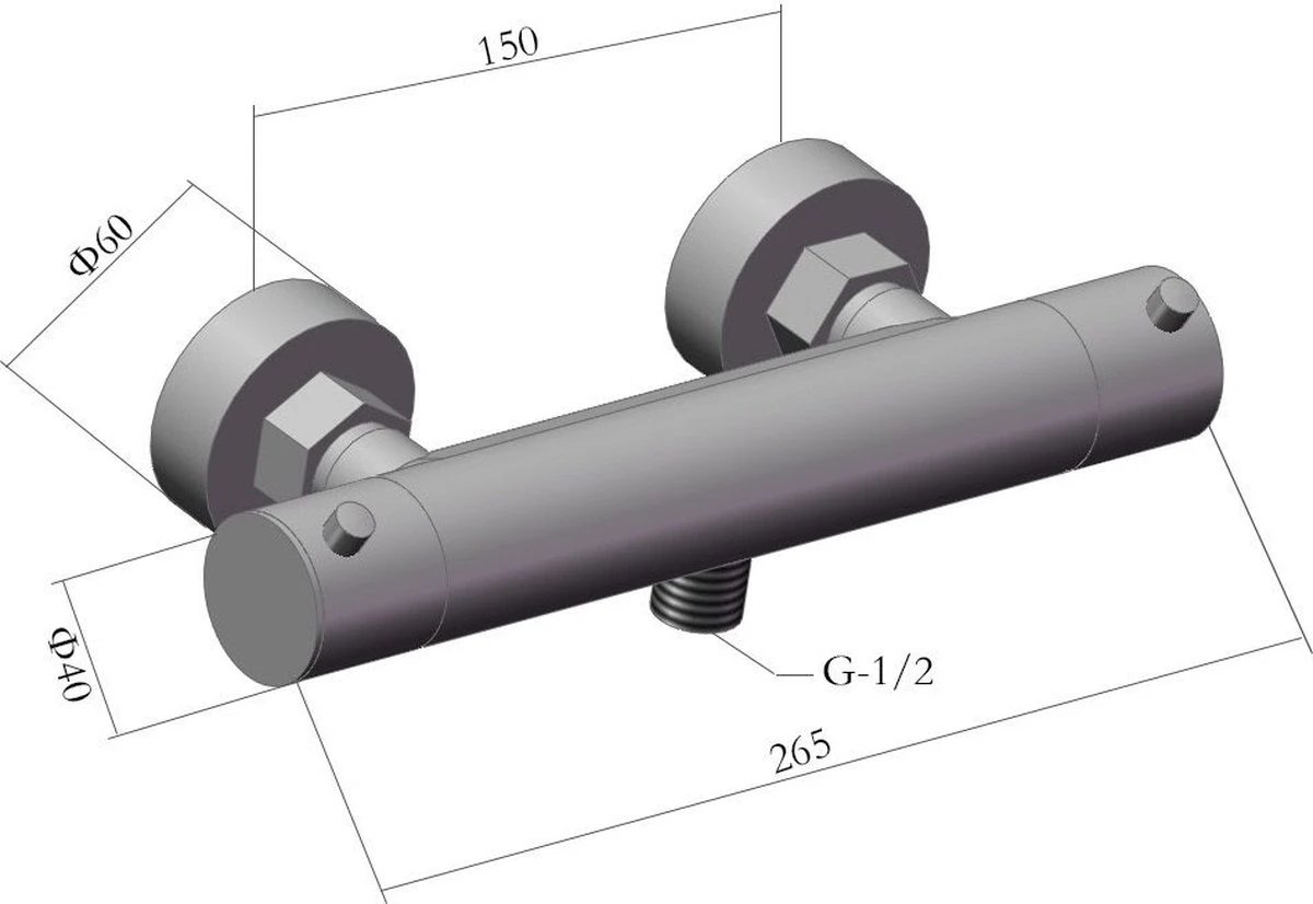 Wesseling & Bos Eva Doucheset – Douchemengkraan Met Thermostaat-glijstang 60 Cm - Mat Zwart - Compleet Met Alle Montagemateriaal - Afbeelding 3