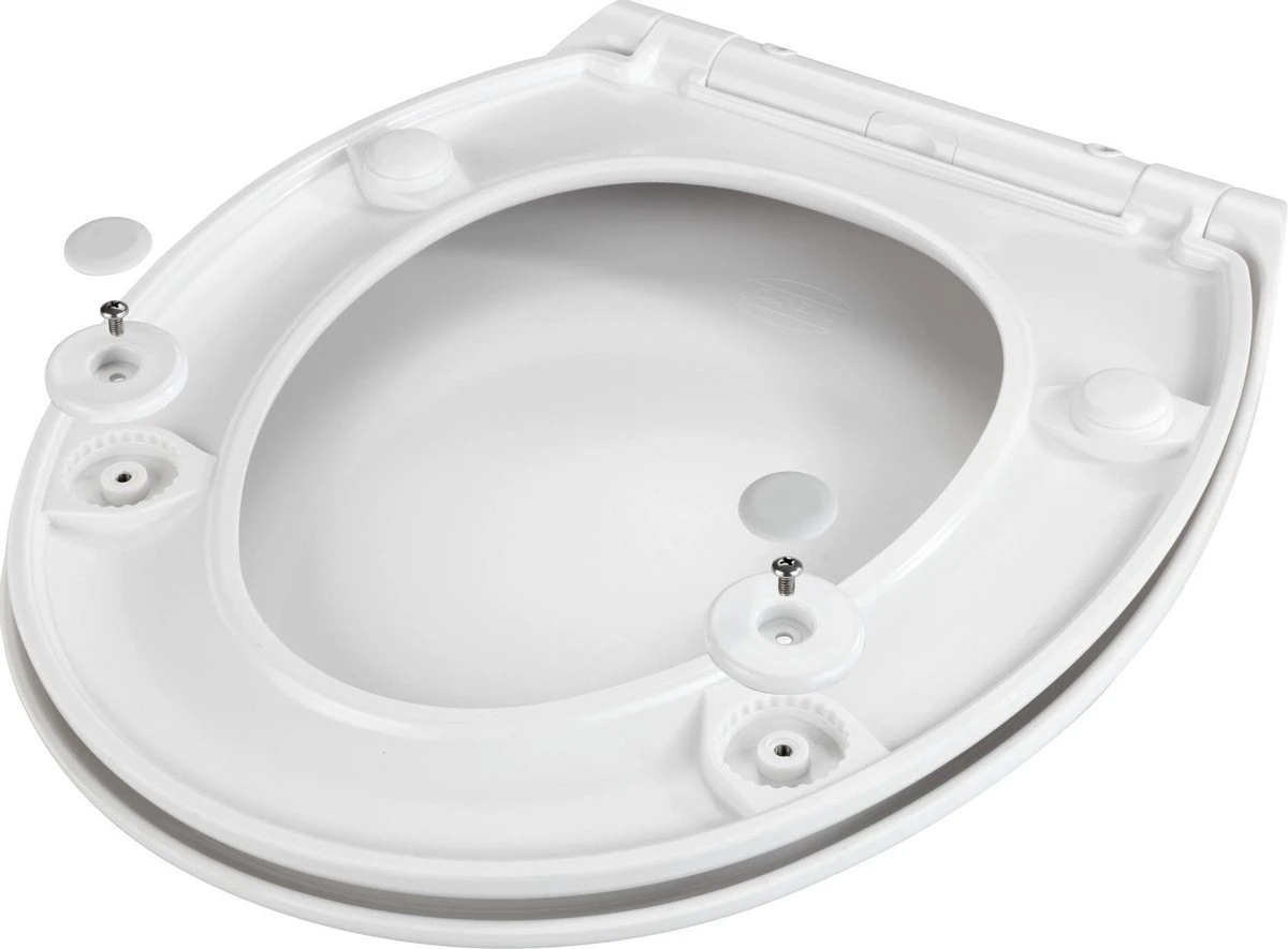 WENKO WC Bril Gubbio - Antibacterieel Wit Duroplast - Easy-Close Sluiting - Fix-Clip Bevestiging In RVS - Belastbaar Tot 350 Kg - Toiletbril - Toiletzitting - Afbeelding 6