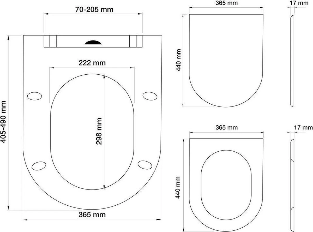 Tiger Veiros - Toiletbril - WC Bril - Thermoplast - Wit - Afbeelding 3