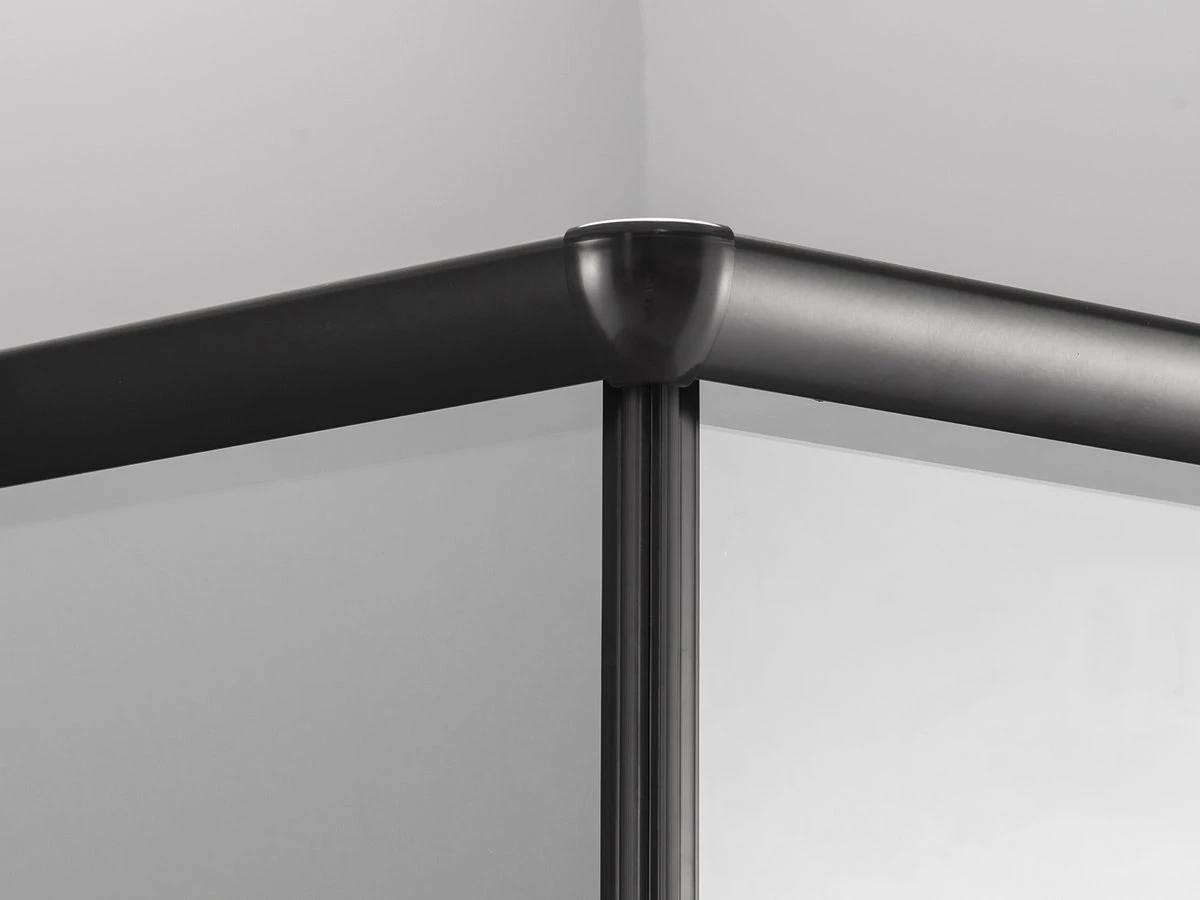 Merkloos Douchecabine Vierkant - 90x90x200cm 6 Mm - Nano Anti Kalk Veiligheidsglas - Zwart Aluminium Omlijsting - Afbeelding 6