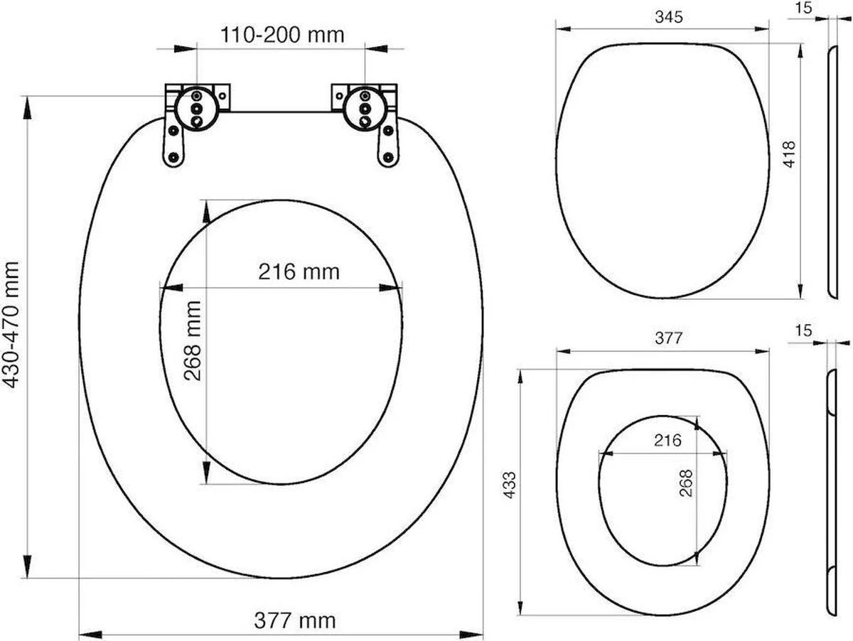 Tiger Steigerhoutlook - Toiletbril - WC Bril - MDF - Eiken - Afbeelding 4