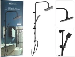 Bathroom Solutions Regendouche Set MET Handdouche 150cm - Matzwart