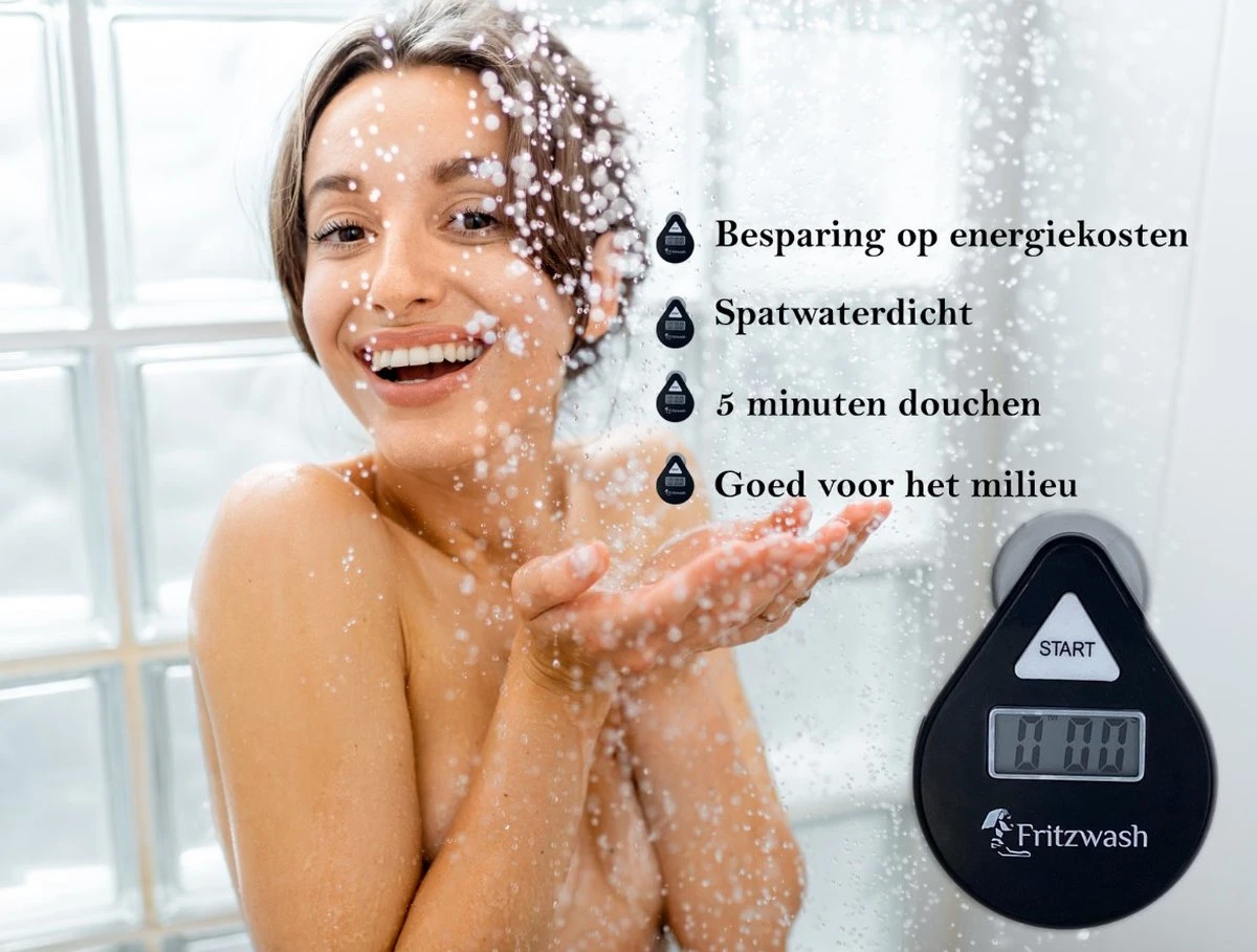 FritzTimer© Douchetimer | Douche Klok | 5 Minuten | Wekker | Showertimer - Afbeelding 2
