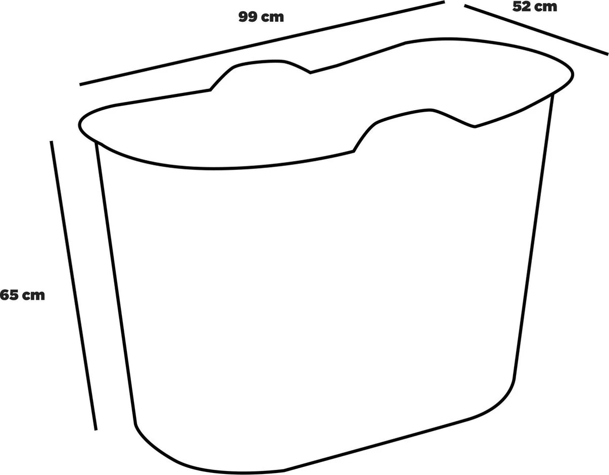 EKEO Zitbad - 210L - Mobiele Badkuip - Bath Bucket - Ijsbad- Tuinbad - Grijs - Afbeelding 4