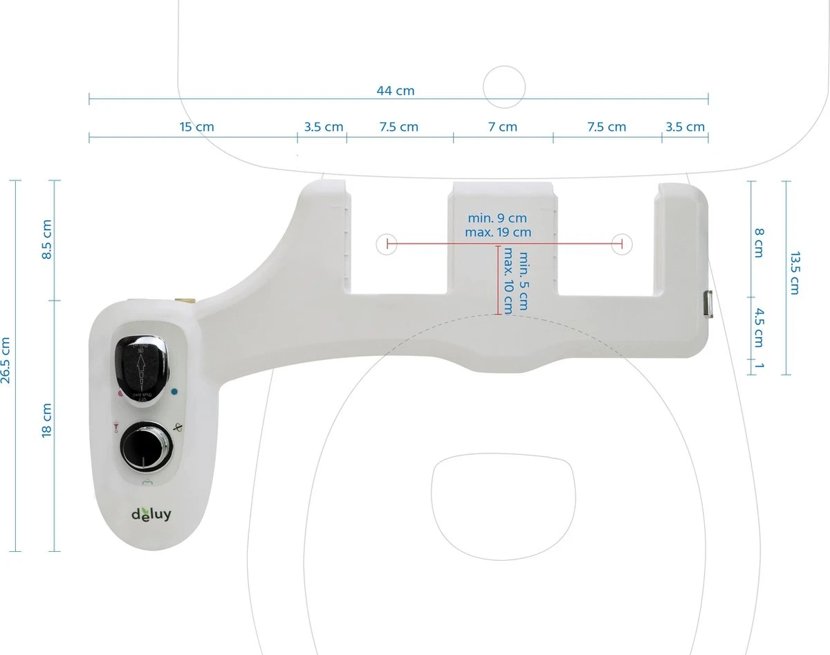 Deluy Platinum Series - Bidet Met Warm Water - QuickRelease Functie - Dubbele Sproeikop En Zelfreiningsfunctie - Hygiënisch Alternatief Voor Toiletpapier - Afbeelding 7