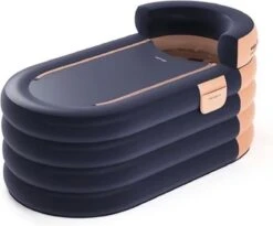 Opblaasbaar Bad - Oranje Ligbad - Zitbad Volwassenen - Ijsbad - Badkuip - Opblaasbad - Opvouwbaar Bad - Opblaas Bad