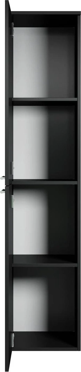 Badplaats Badkamerkast Saturnus 35 Cm X 35 Cm X 130 Cm - Zwart - Hangende Kolomkast Met Twee Deuren - Afbeelding 3