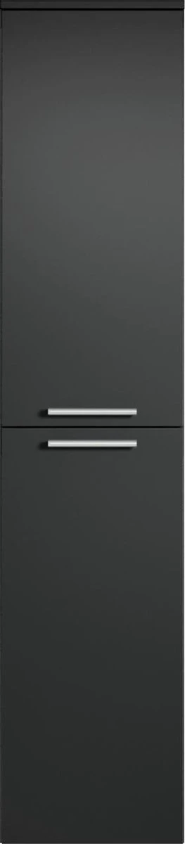 Badplaats Badkamerkast Saturnus 35 Cm X 35 Cm X 130 Cm - Zwart - Hangende Kolomkast Met Twee Deuren - Afbeelding 2