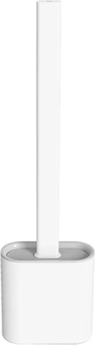 Easy Clean - Flexible Siliconen Wc Borstel Met Houder - Gesloten Onderkant - Ophangbaar - Vernieuwd Design - Toiletborstel - Wit - WC Borstel - Afbeelding 4