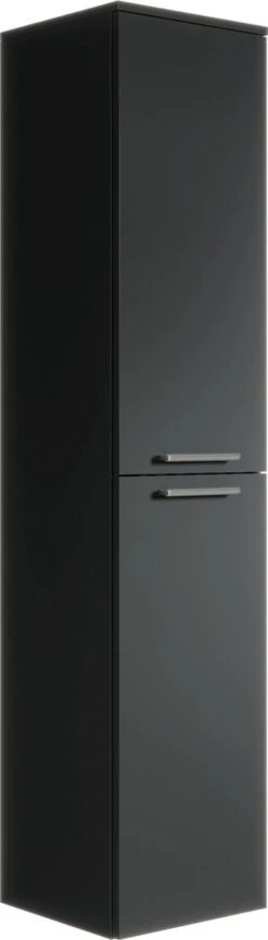 Badplaats Badkamerkast Saturnus 35 Cm X 35 Cm X 130 Cm - Zwart - Hangende Kolomkast Met Twee Deuren