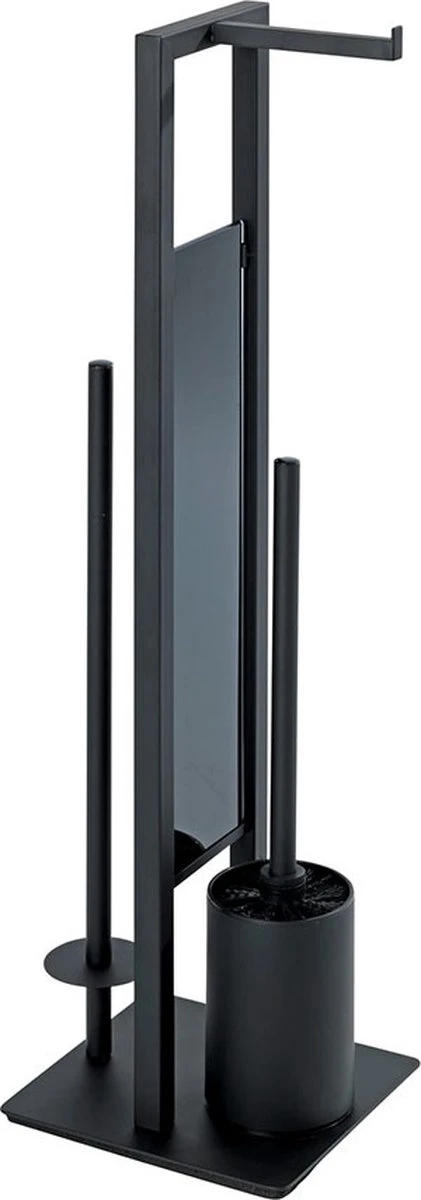 WENKO Toiletbutler Rivalta Zwart - Toiletborstel Met Houder, Toiletrolhouder En Reserverolhouder - Afbeelding 13