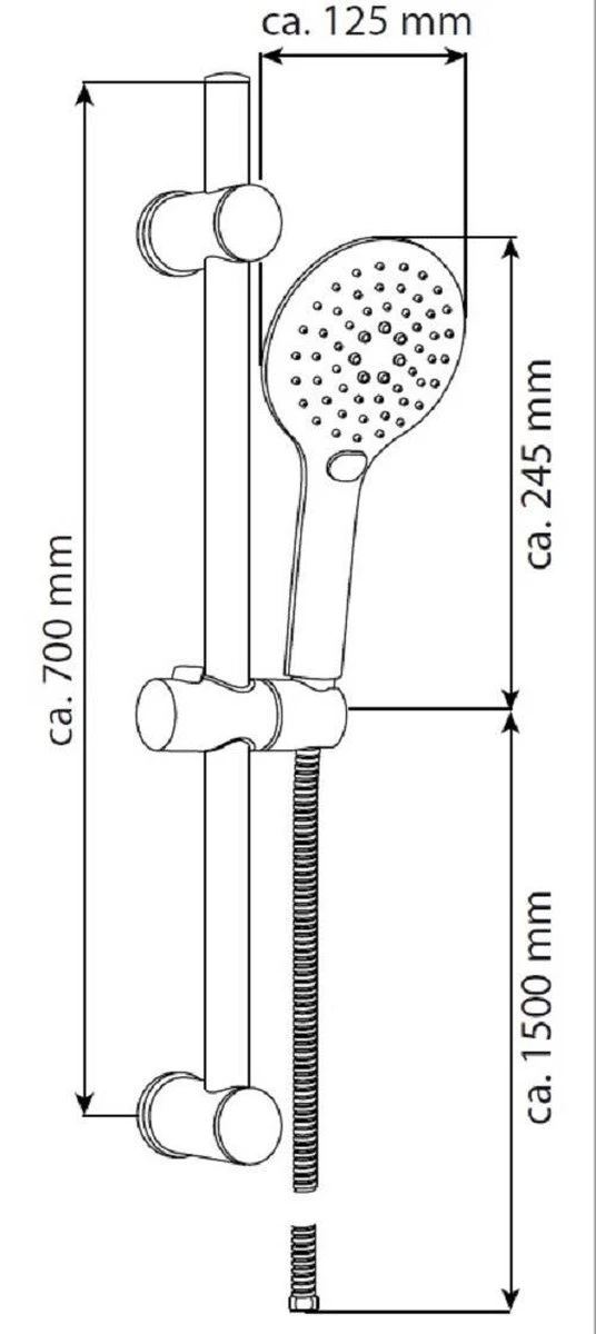 SCHÜTTE Raven Doucheset Met Handdouche - 70 Cm Glijstang - 3 Standen - Zwart Mat - Afbeelding 6