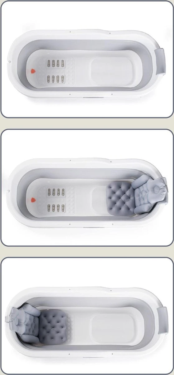 HelloBath Opvouwbaar Zitbad - Bath Bucket - 148cm - 220L - Extra Lang - Incl. Badkussen & Opberghoes - Afbeelding 13