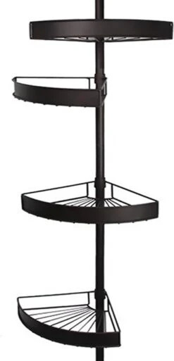 Goliving Doucherek - Doucherek Zonder Boren - Telescopisch Doucherek - Voor Plafonds Tot 2.9m Hoog - Dicht Design - Zwart