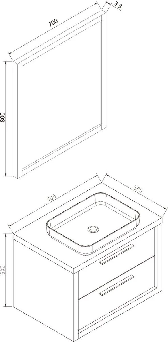 Badplaats Badkamermeubel Set Indiana 70 Cm - Hout Look - Badmeubel Met Spiegel - Afbeelding 9