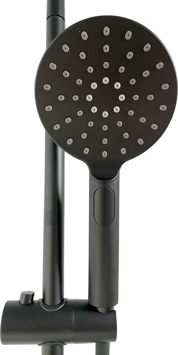 4bathroomz® Zwarte Regendouche Met Thermostatische Kraan - 20cm Hoofddouche - Afbeelding 5