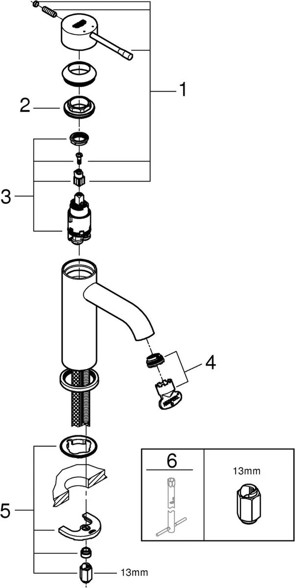 GROHE Essence New Wastafelkraan - Met EcoJoy® - Lage Uitloop - Chroom - 23590001 - Afbeelding 6