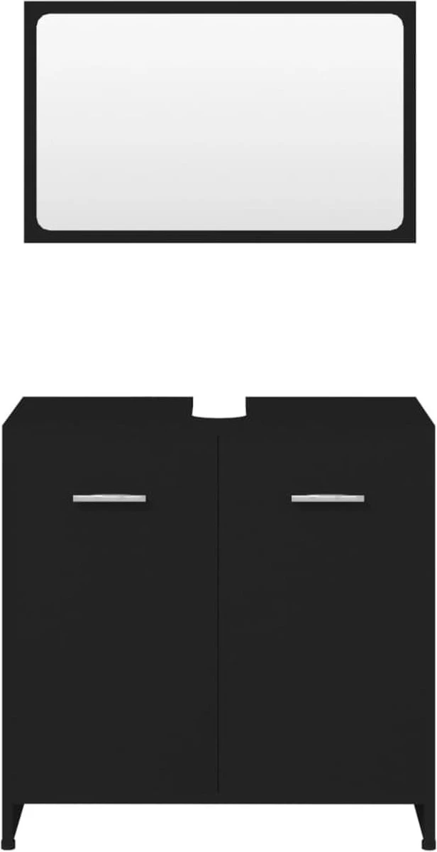 Decoways - Badkamermeubelset Spaanplaat Zwart - Afbeelding 7