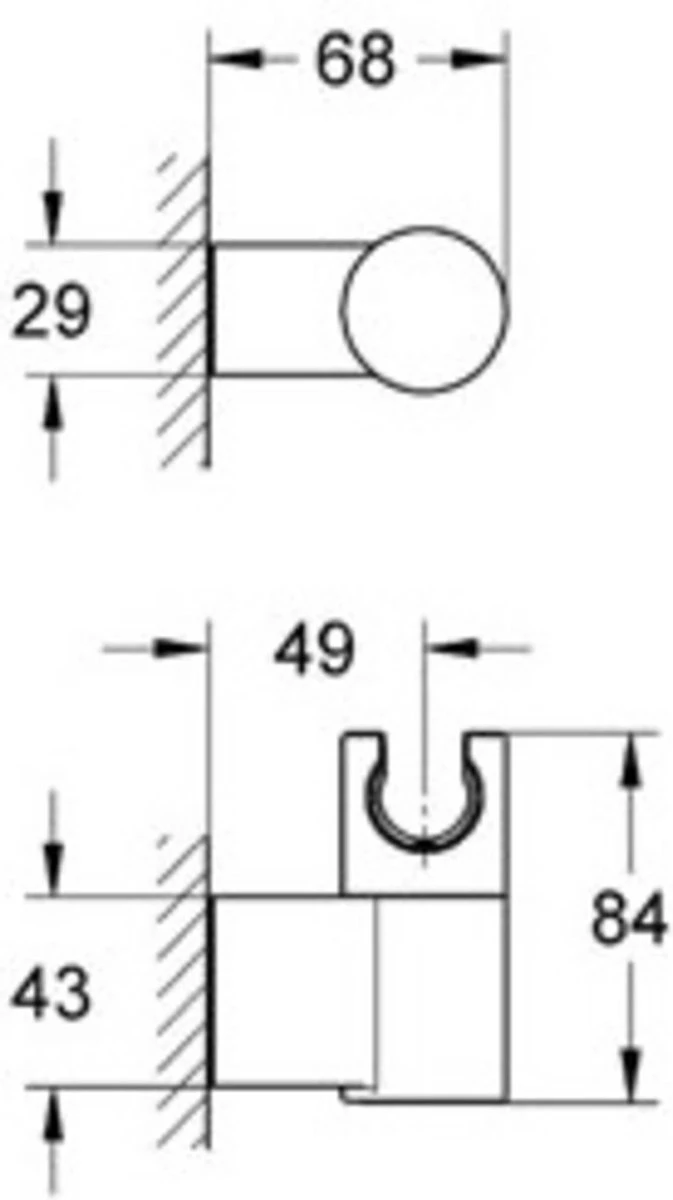 GROHE Rainshower Wandhouder - Verstelbaar - Chroom - 27055000 - Afbeelding 2