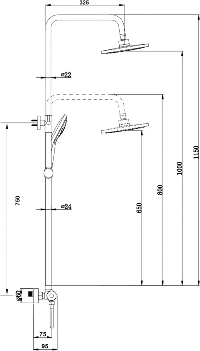 Wesseling & Bos Doucheset - Regendouche Mat Goud Geborsteld - Doucheset Met Thermostaatkraan - Atlanta - Afbeelding 9