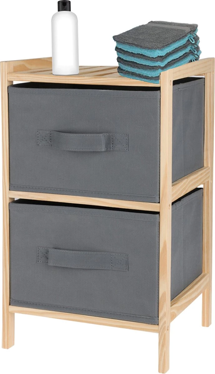 Bathroom Solutions Badkamerkastje/opbergkastje - 2-laags - 28 X 25 X 46 Cm - Afbeelding 2