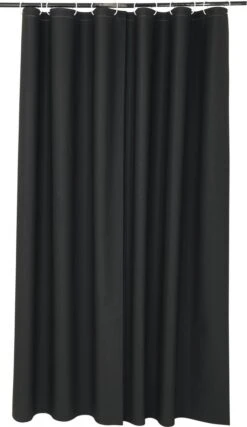 Merkloos Douchegordijn 180x200cm Peva 300G Zwart Inclusief Ringen