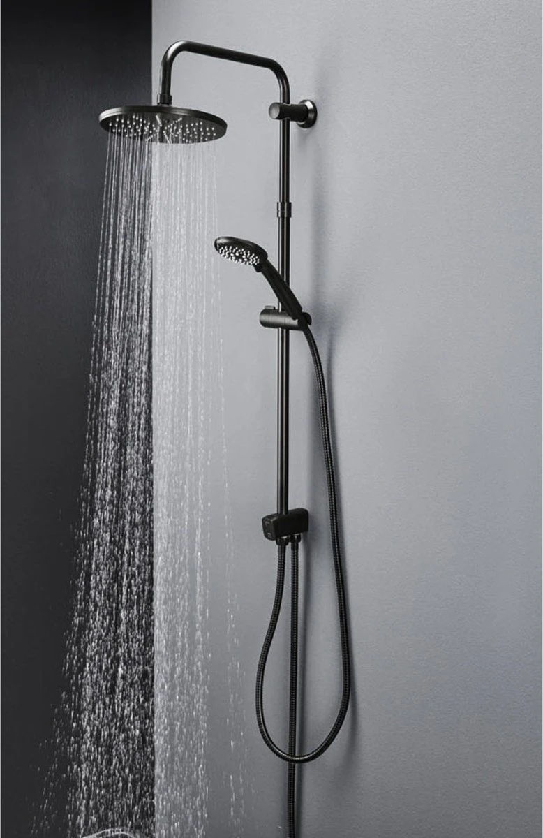 Livarno Home Regendouche Set Zwart 80-120cm Hoogte Verstelbaar