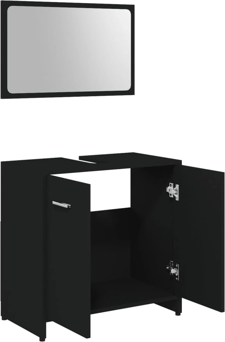 Decoways - Badkamermeubelset Spaanplaat Zwart - Afbeelding 5