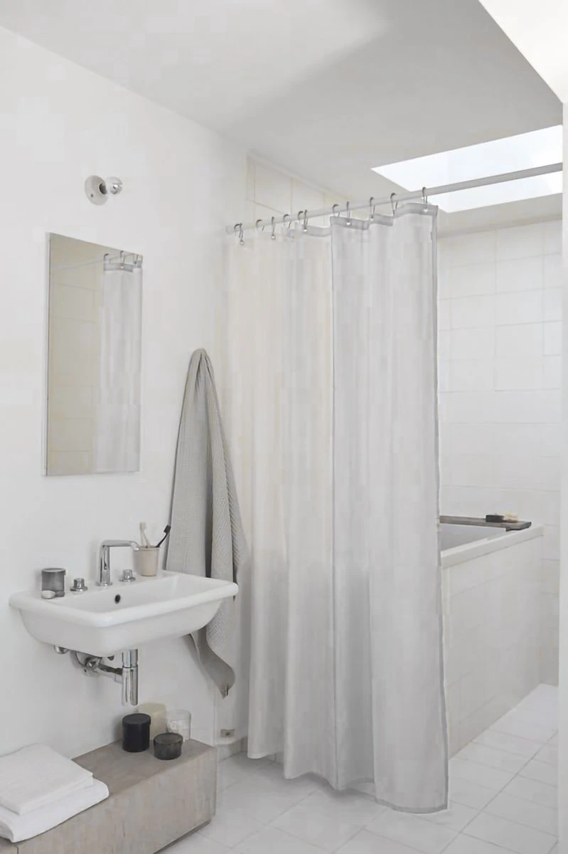 3BMT Douchegordijn Met Ringen - Transparant - 180 X 200 Cm - Afbeelding 3