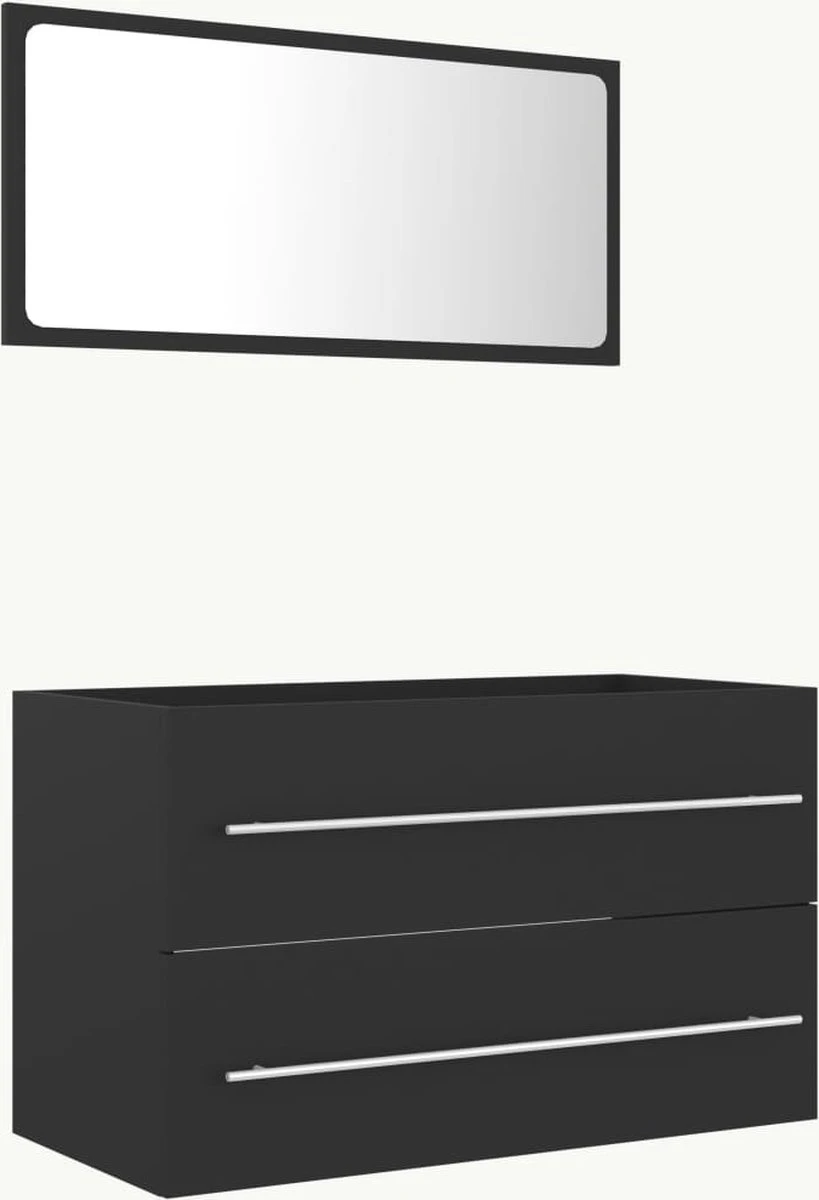 Prolenta Premium - 2-delige Badkamermeubelset Spaanplaat Grijs - Afbeelding 11