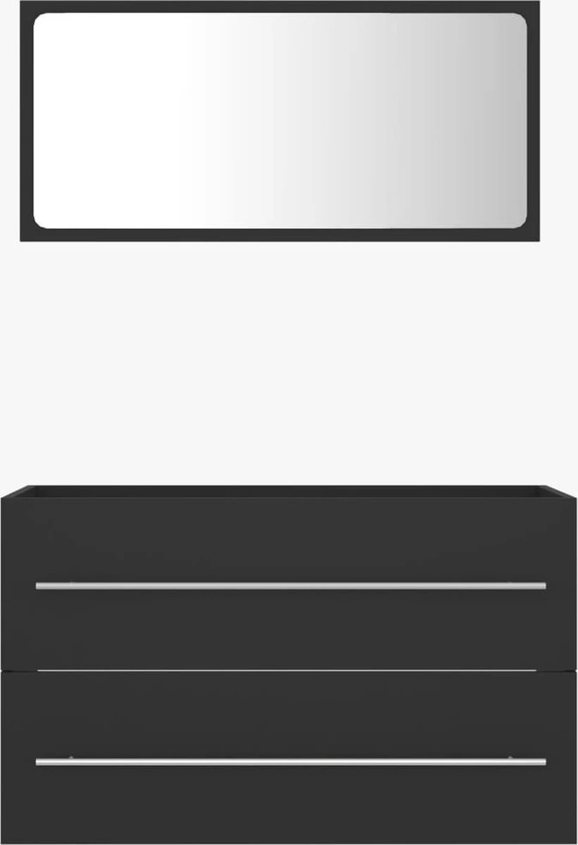 Prolenta Premium - 2-delige Badkamermeubelset Spaanplaat Grijs - Afbeelding 4