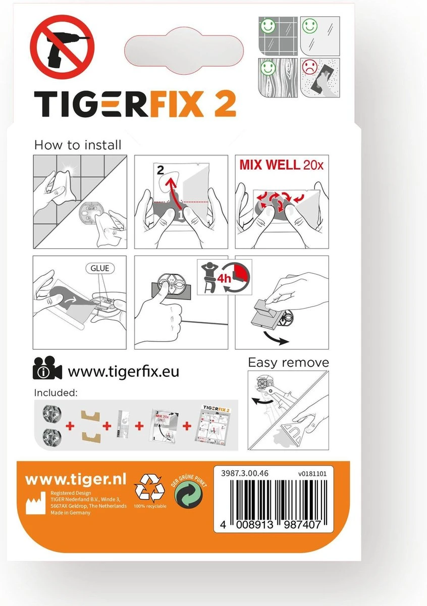Tiger TigerFix Type 2 - Tiger Accessoires Monteren Zónder Boren - Afbeelding 3