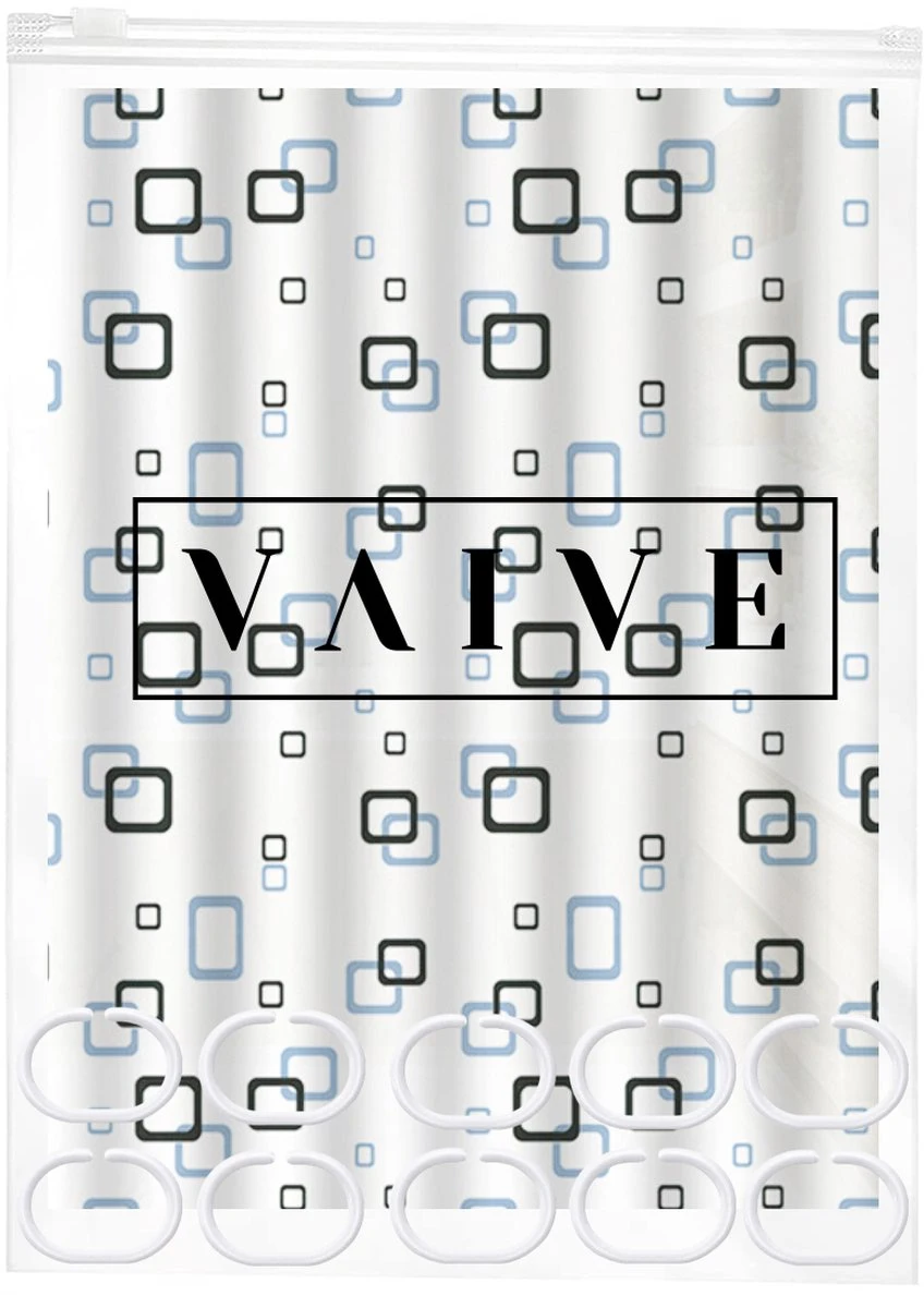 VAIVE Douchegordijn Blauw 180x200 - Anti Schimmel - Douchegordijnen - Ringen - Afbeelding 6