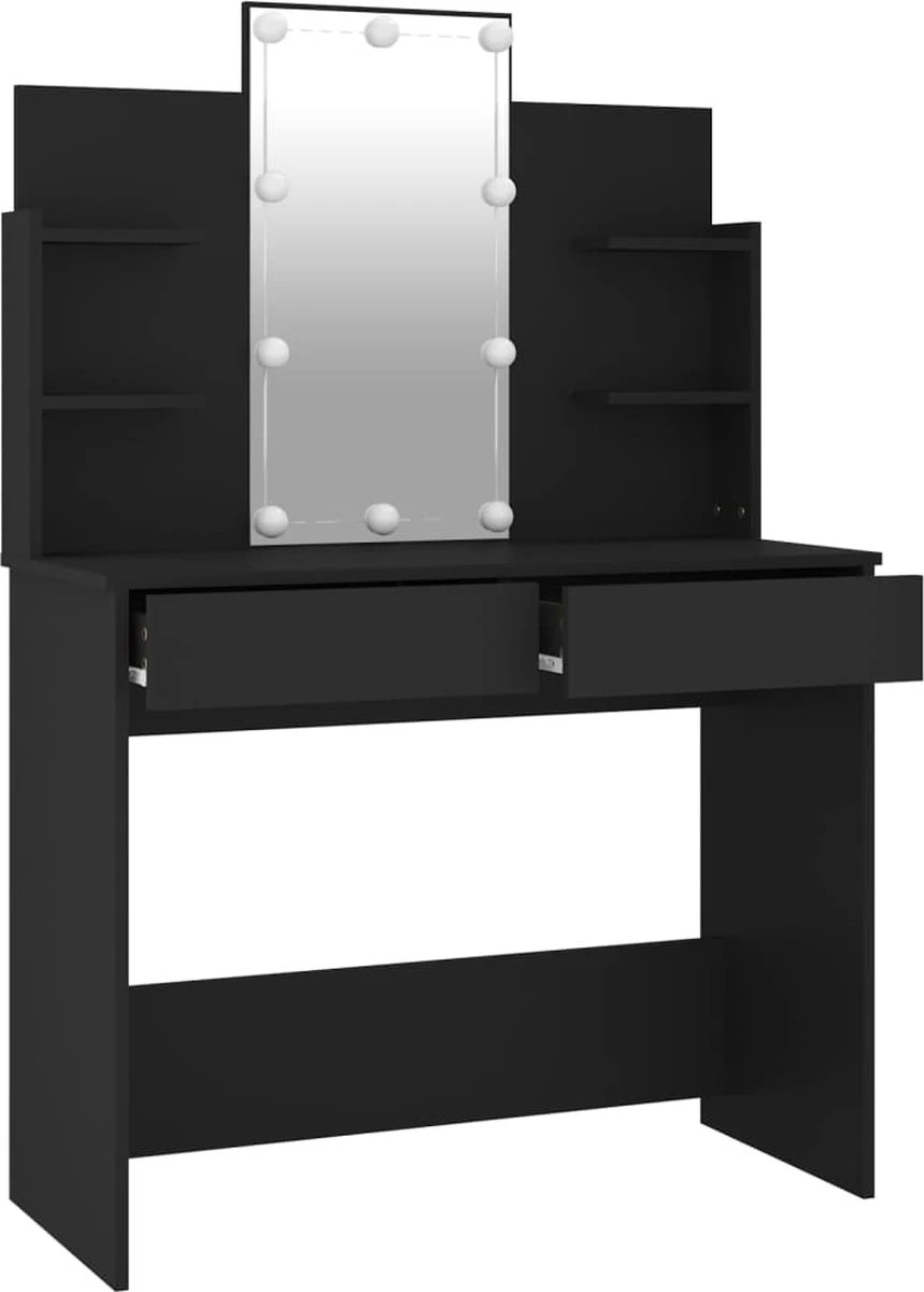 VidaXL Kaptafel Met LED-verlichting 96x40x142 Cm Zwart - Afbeelding 2