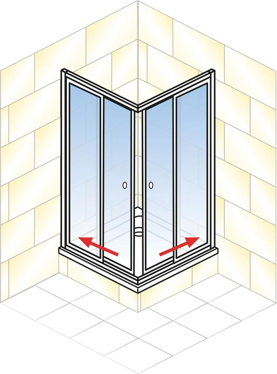 Schulte Douchecabine - Sunny Hoekinstap Met Schuifdeuren - Groot Verstelbereik 73,5 Tot Max. 88,5 Cm - Hoogte 180 Cm - Zwarte Profiel Met Helder Veiligheidsglas - Montage Op Douchebak Of Direct Op De Douchevloer - Afbeelding 7