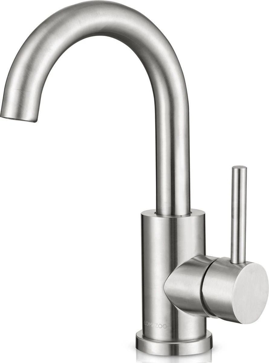 LOMAZOO Wastafelkraan Ivory - Mengkraan Wastafel - Kraan Badkamer - Wastafelmengkraan RVS