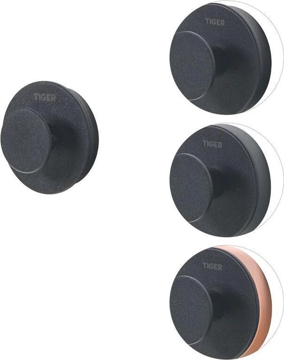 Tiger Urban Toiletaccessoireset - Toiletborstel Met Houder - Toiletrolhouder Met Klep - Handdoekhaak - Zwart - Afbeelding 6