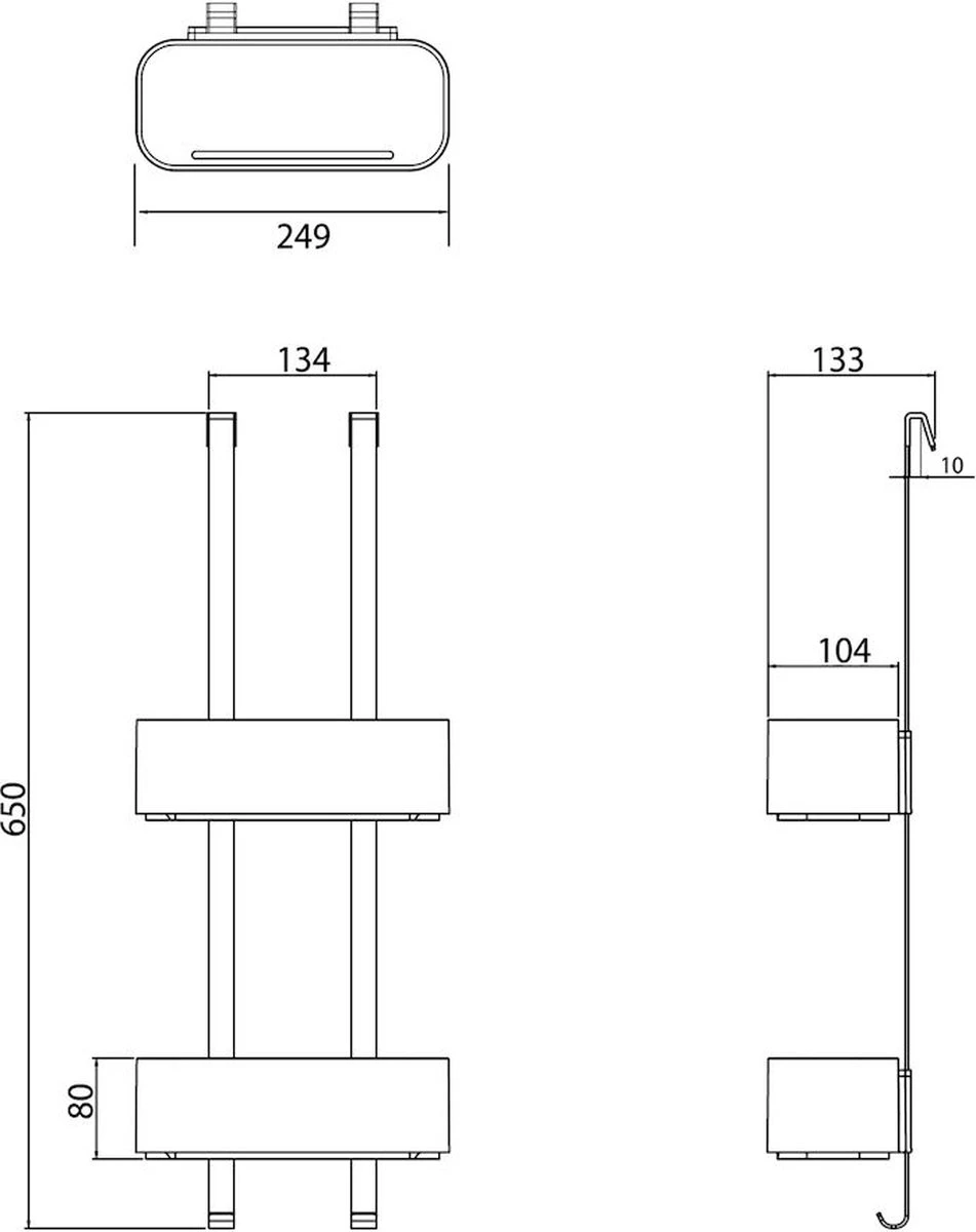 Tiger 2-Store - Ophangbaar Doucherek 25 Cm - Zwart - Afbeelding 10